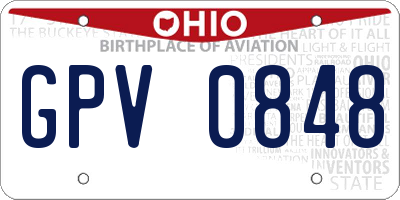 OH license plate GPV0848