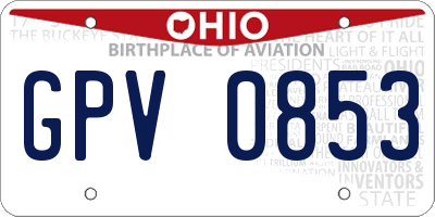 OH license plate GPV0853