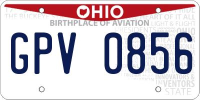 OH license plate GPV0856