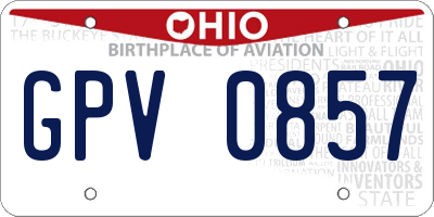 OH license plate GPV0857
