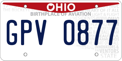 OH license plate GPV0877