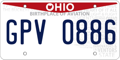 OH license plate GPV0886