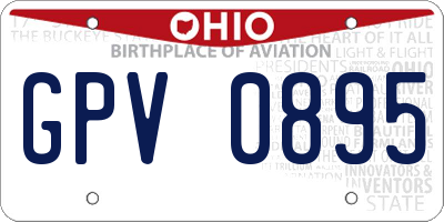 OH license plate GPV0895