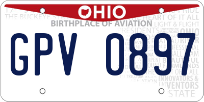 OH license plate GPV0897