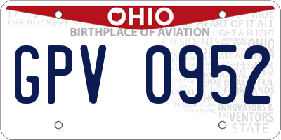 OH license plate GPV0952