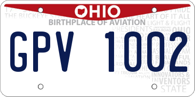 OH license plate GPV1002