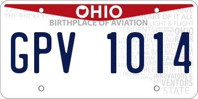 OH license plate GPV1014
