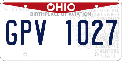 OH license plate GPV1027