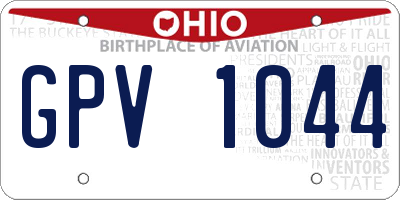 OH license plate GPV1044