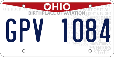 OH license plate GPV1084