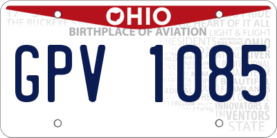 OH license plate GPV1085
