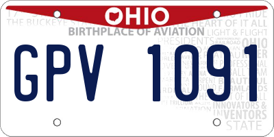 OH license plate GPV1091