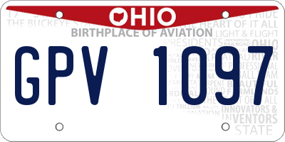 OH license plate GPV1097