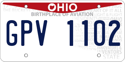 OH license plate GPV1102