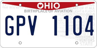 OH license plate GPV1104
