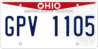OH license plate GPV1105