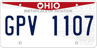 OH license plate GPV1107