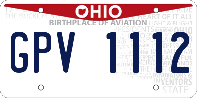 OH license plate GPV1112