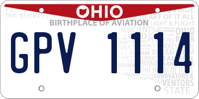 OH license plate GPV1114