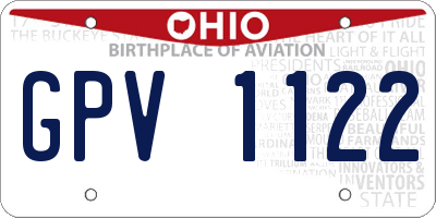 OH license plate GPV1122