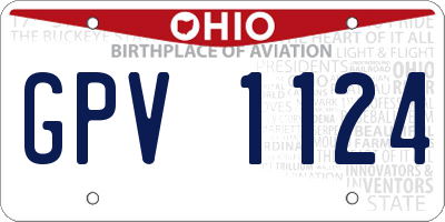 OH license plate GPV1124
