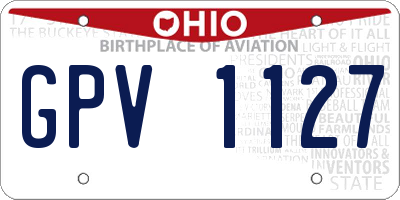 OH license plate GPV1127