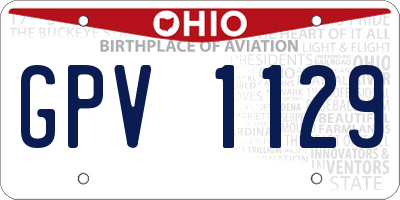 OH license plate GPV1129