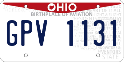 OH license plate GPV1131