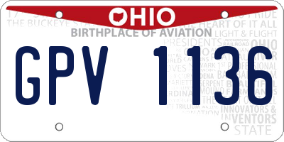 OH license plate GPV1136