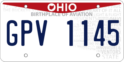 OH license plate GPV1145