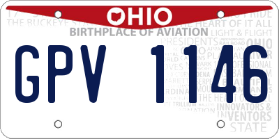OH license plate GPV1146
