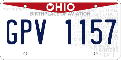 OH license plate GPV1157