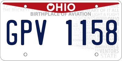 OH license plate GPV1158