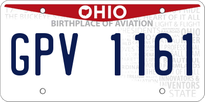 OH license plate GPV1161
