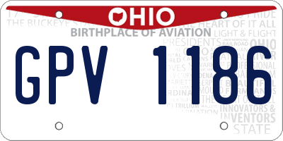 OH license plate GPV1186