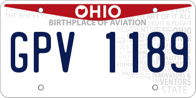 OH license plate GPV1189