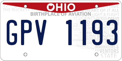 OH license plate GPV1193
