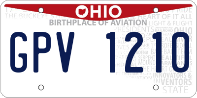 OH license plate GPV1210