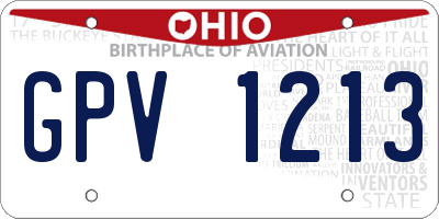 OH license plate GPV1213