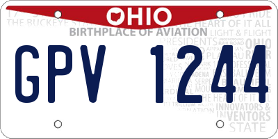 OH license plate GPV1244