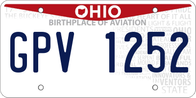OH license plate GPV1252