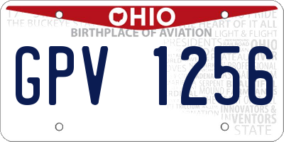 OH license plate GPV1256