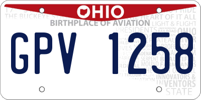 OH license plate GPV1258