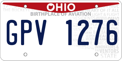 OH license plate GPV1276