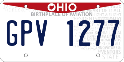 OH license plate GPV1277