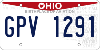 OH license plate GPV1291