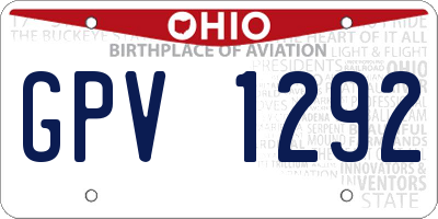 OH license plate GPV1292