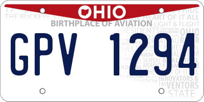 OH license plate GPV1294