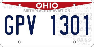 OH license plate GPV1301