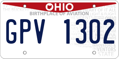 OH license plate GPV1302